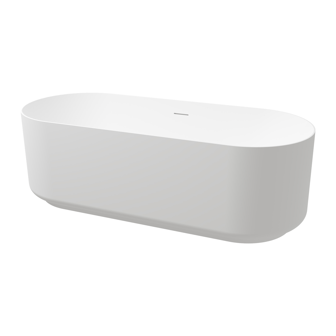 Balmani Scala îlot ovale 170 x 70 cm Solid Surface blanc mat