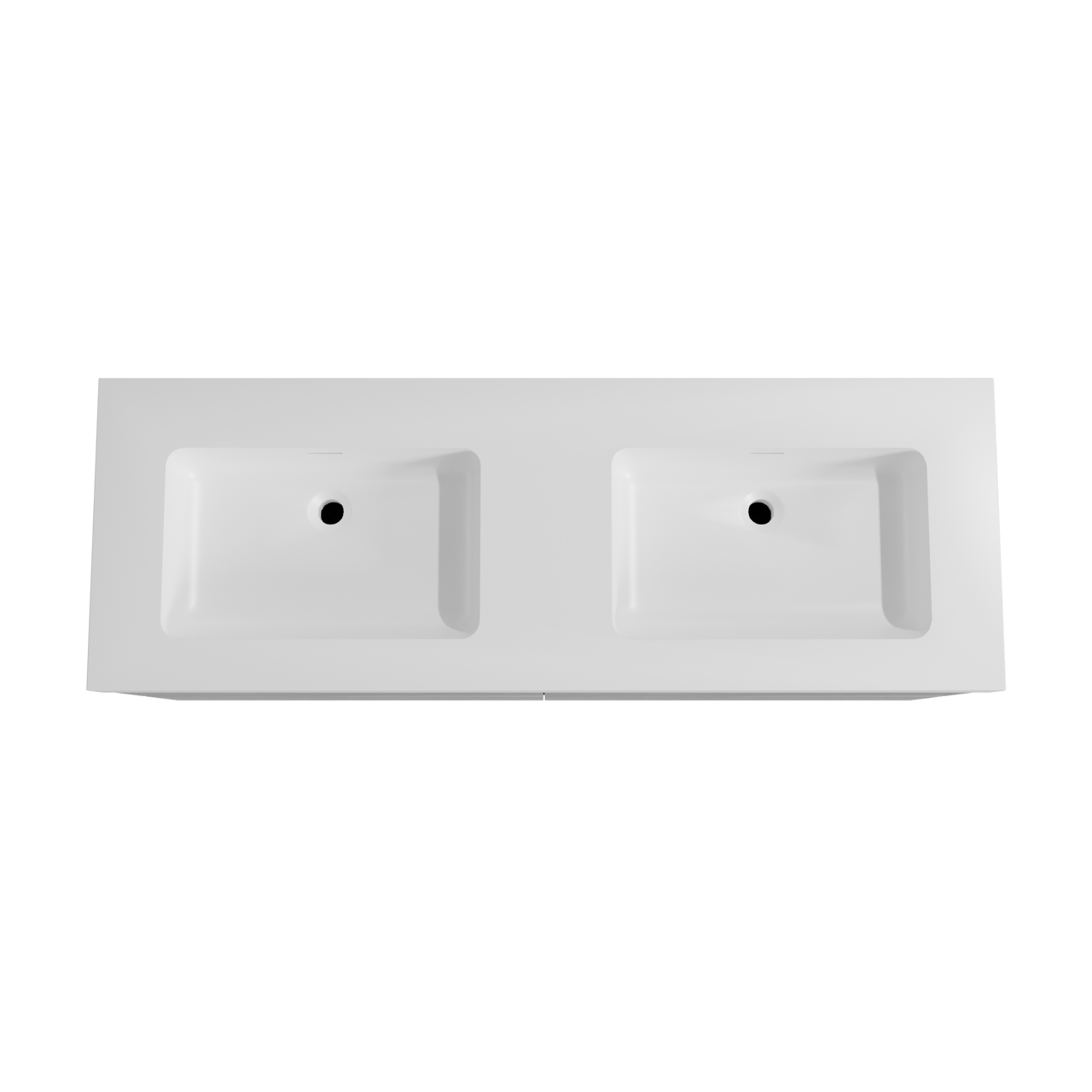 Storke Edge zwevend badmeubel 150 x 52 cm beton donkergrijs met Mata High dubbele wastafel in solid surface mat wit