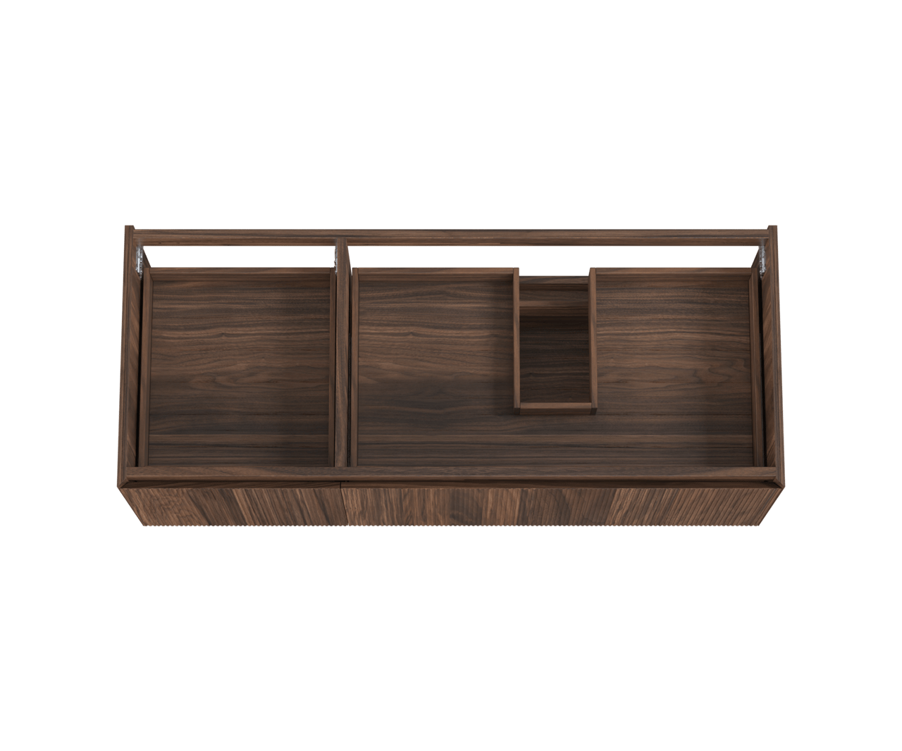Balmani Fila by Mitra meuble sous-lavabo suspendu 135 x 55 cm asymétrique droite placage noyer 4 tiroirs