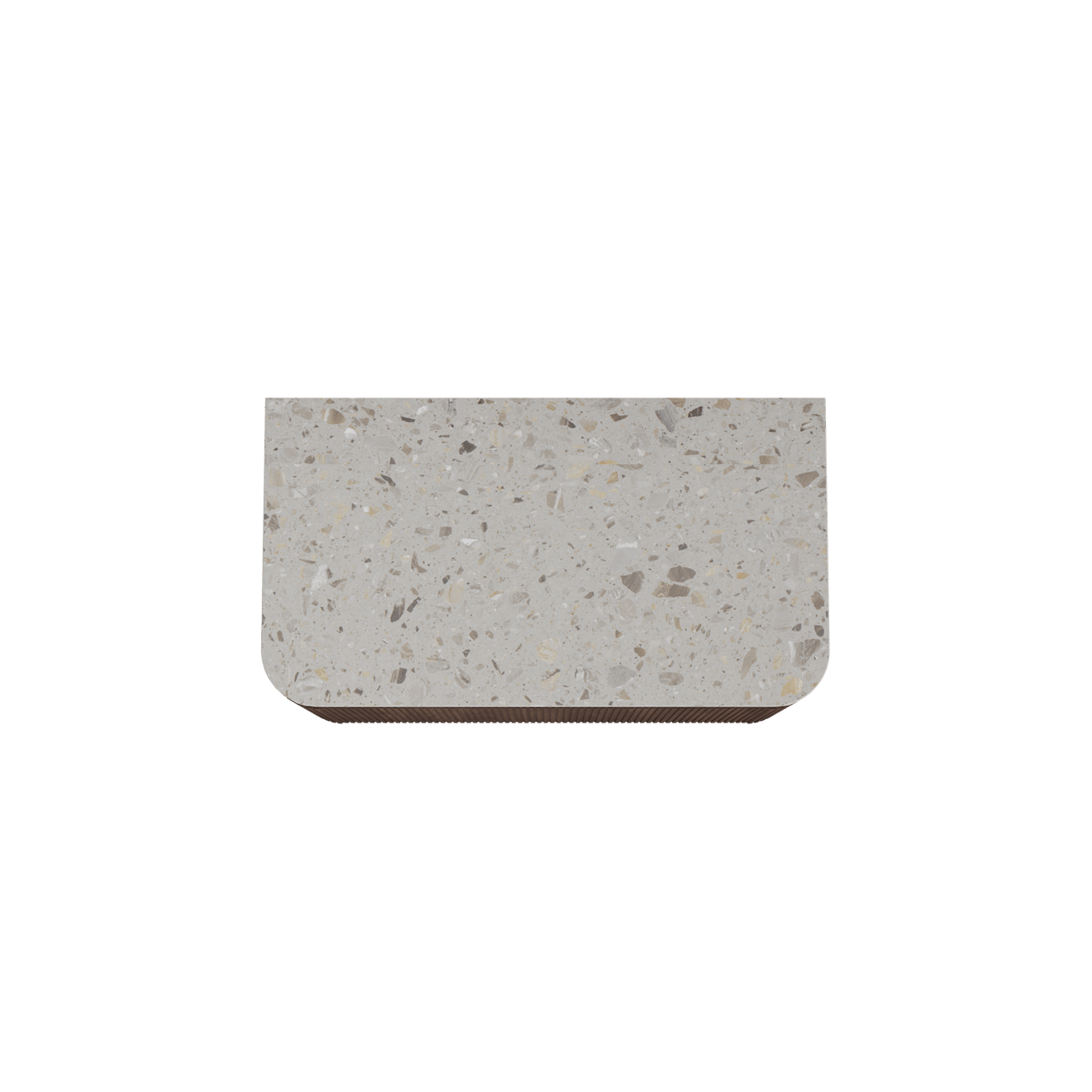 Balmani Moon zwevend badkamermeubel 100 x 55 cm amerikaanse notelaar met Moon enkel tablet in terrazzo greige terrazzo, Verticale symmetrische rechte ribbel