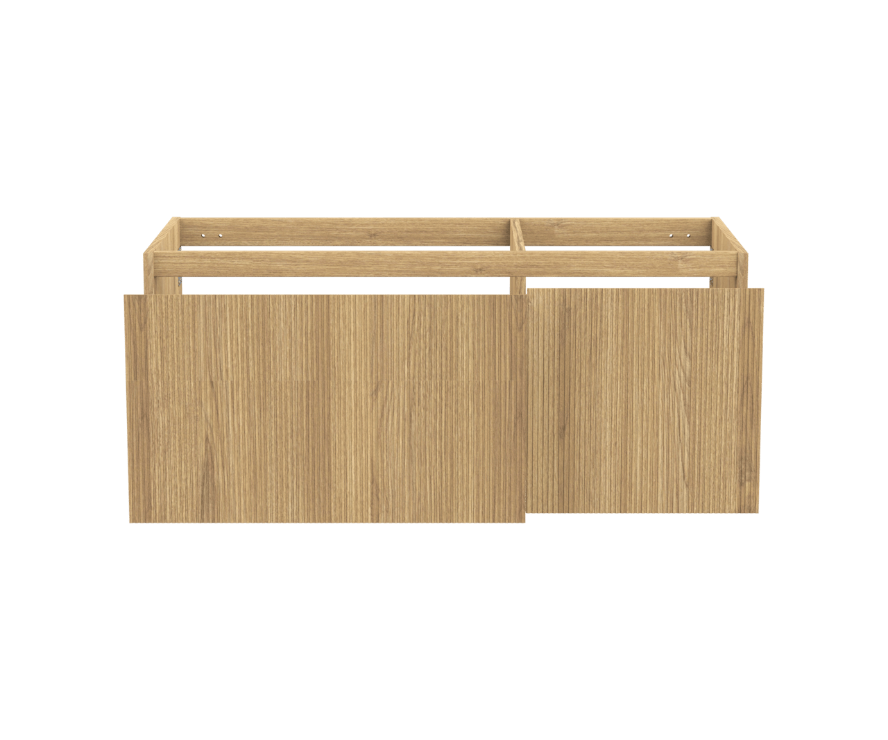 Balmani Fila by Mitra meuble sous-vasque suspendu 120 x 55 cm asymétrique à gauche plaqué chêne naturel 4 tiroirs