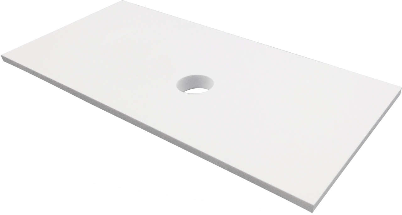 Balmani Facetta Waschtischplatte: Solid Surface, Weiß Matt 42 x 21 cm