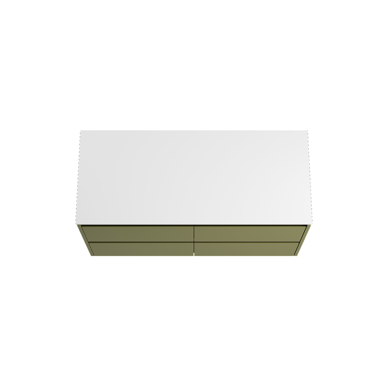 Storke Seda hängendes Möbelstück Set: 120 x 52 cm, OlivgrÃ¼n, mit Tavola Einzel- oder Doppel Waschtischplatte, Solid Surface Weiß matt