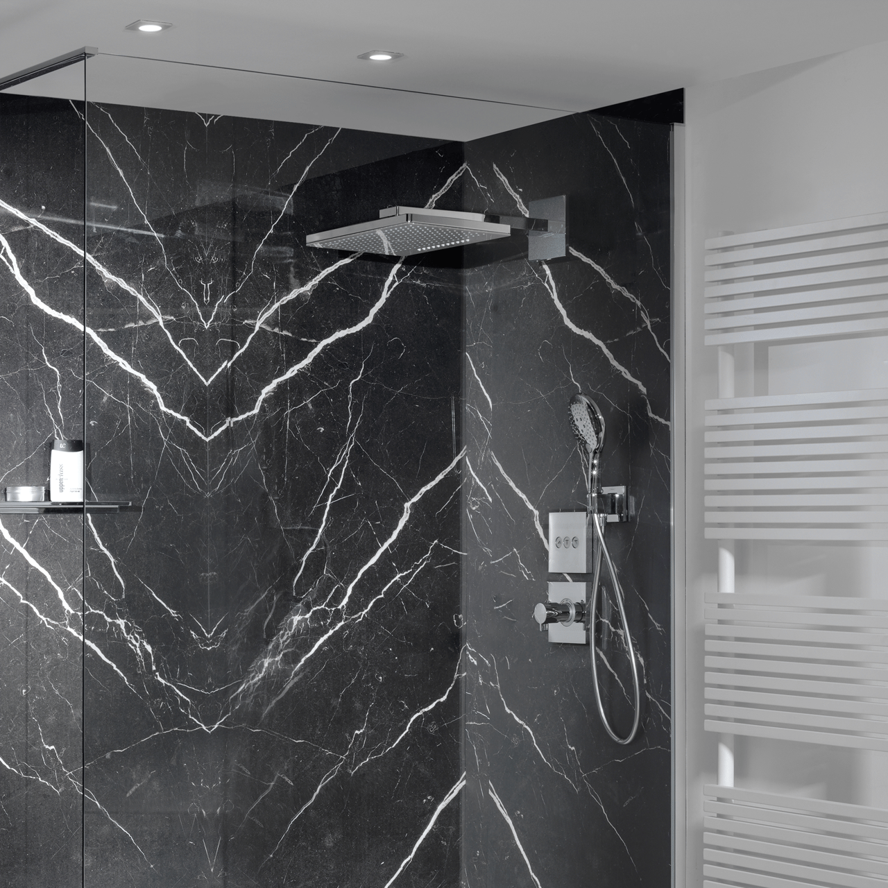 Hansgrohe ShowerSelect Glass 3 systemen inbouw stop douchekraan wit/chroom