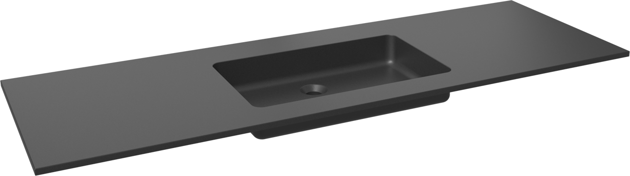 Storke Scuro enkele wastafel mat kwarts 155 x 52 cm
