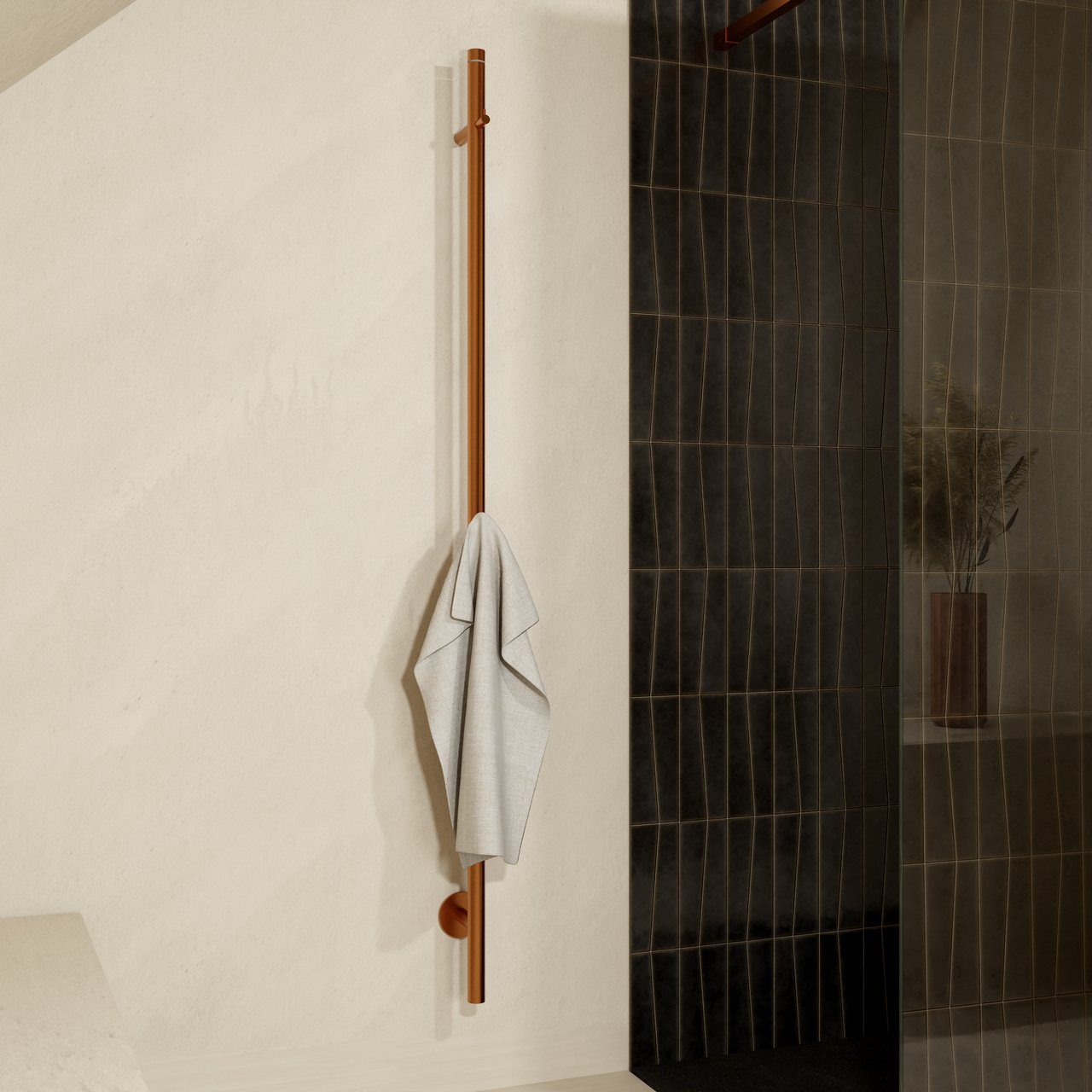 Blaufoss Mondo handdoekwarmer 3 x 170 cm brushed rosegold 35W
