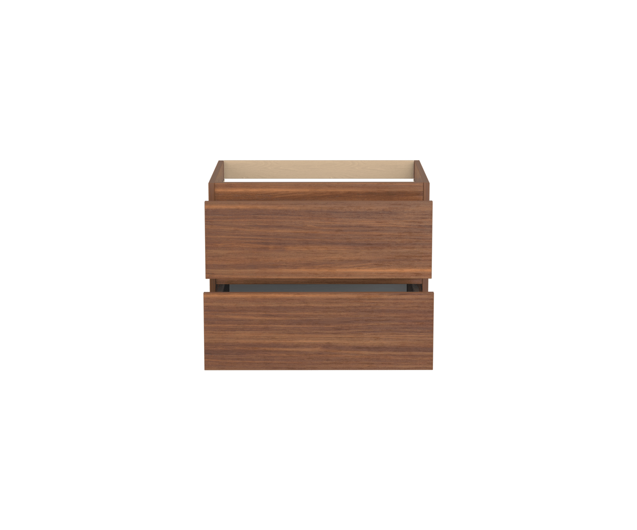 Balmani Lucida hängender Waschbeckenunterschrank: 67,5 x 55 cm, Amerikanischer Nussbaum, 2 Schubladen