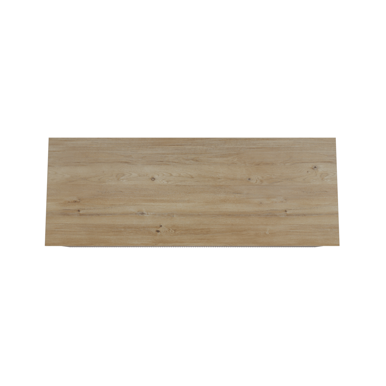 Storke Ribs zwevend badmeubel 140 x 52 cm notenhout met Panton enkel of dubbel wastafelblad in melamine ruw eiken, Verticale symmetrische rechte ribbel
