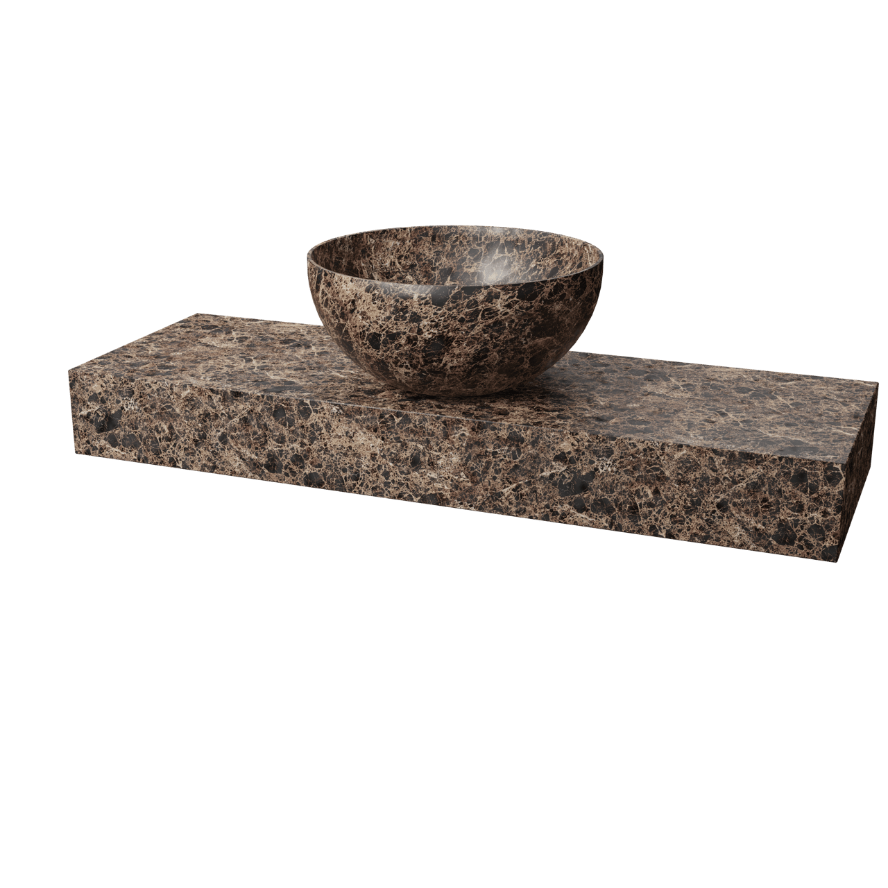Balmani Nova handenwasser 60 x 20 cm Dark Emperador marmer