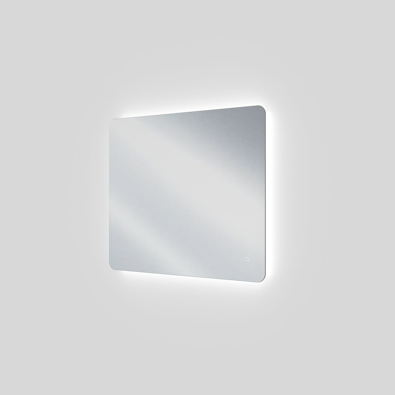 Linie Lux Badspiegel mit Beleuchtung: Abgerundete Ecken, 93 x 75 cm