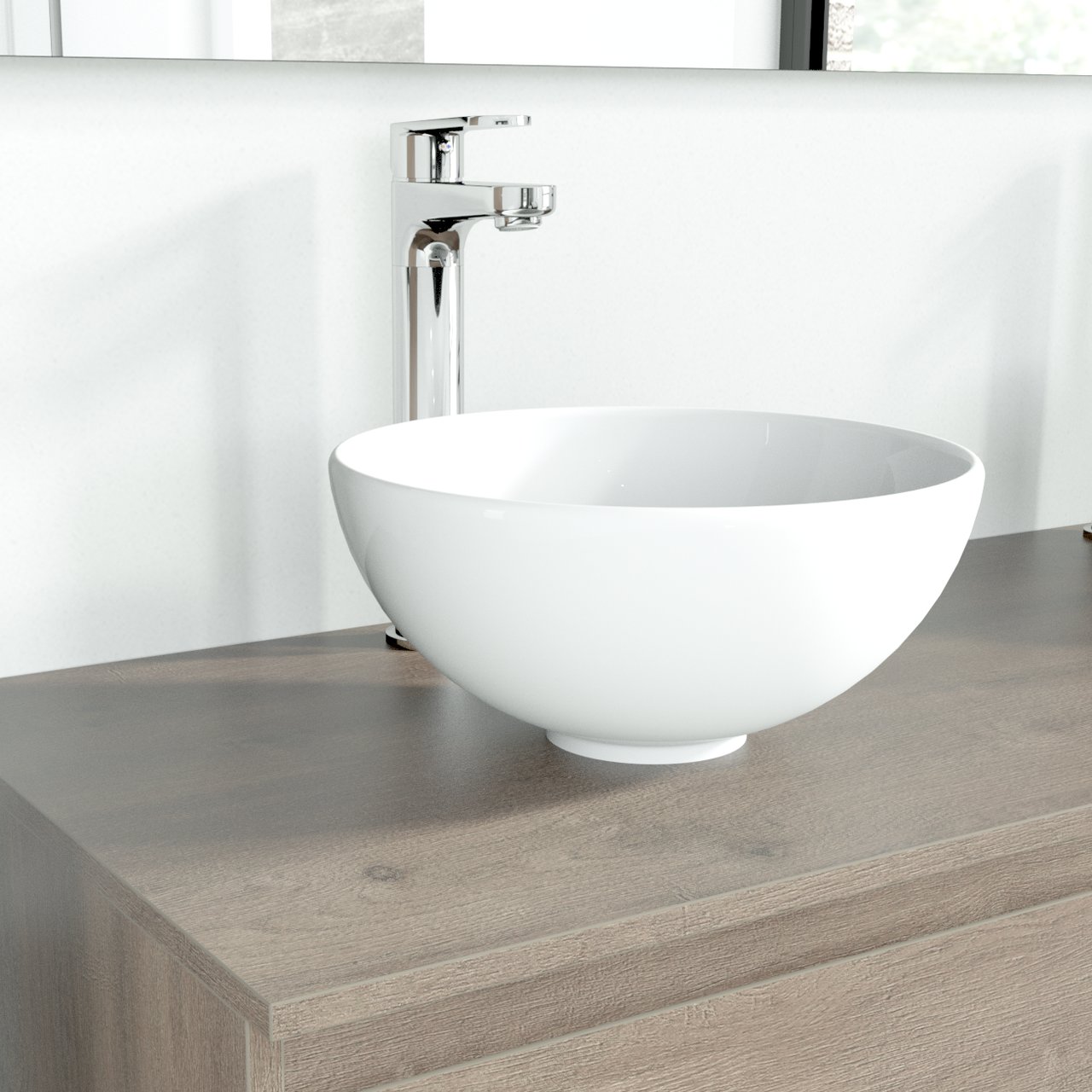 Linie Lavo vasque à poser porcelaine blanc mat rond Ø 32 cm