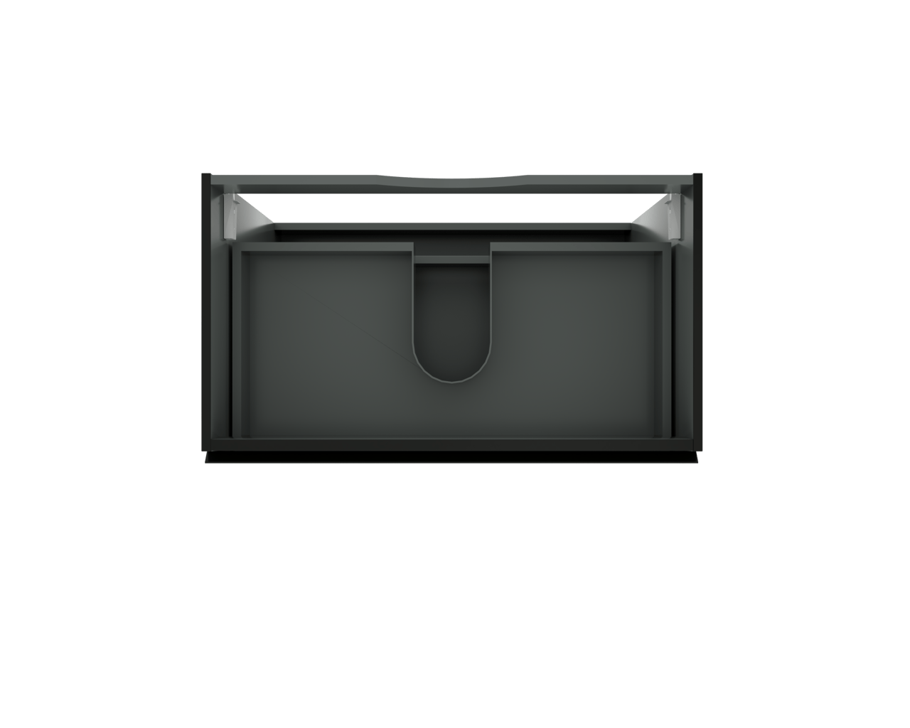 Linie Lado meuble sous-lavabo a poser 80 x 46 cm Noir Mat 3 tiroirs