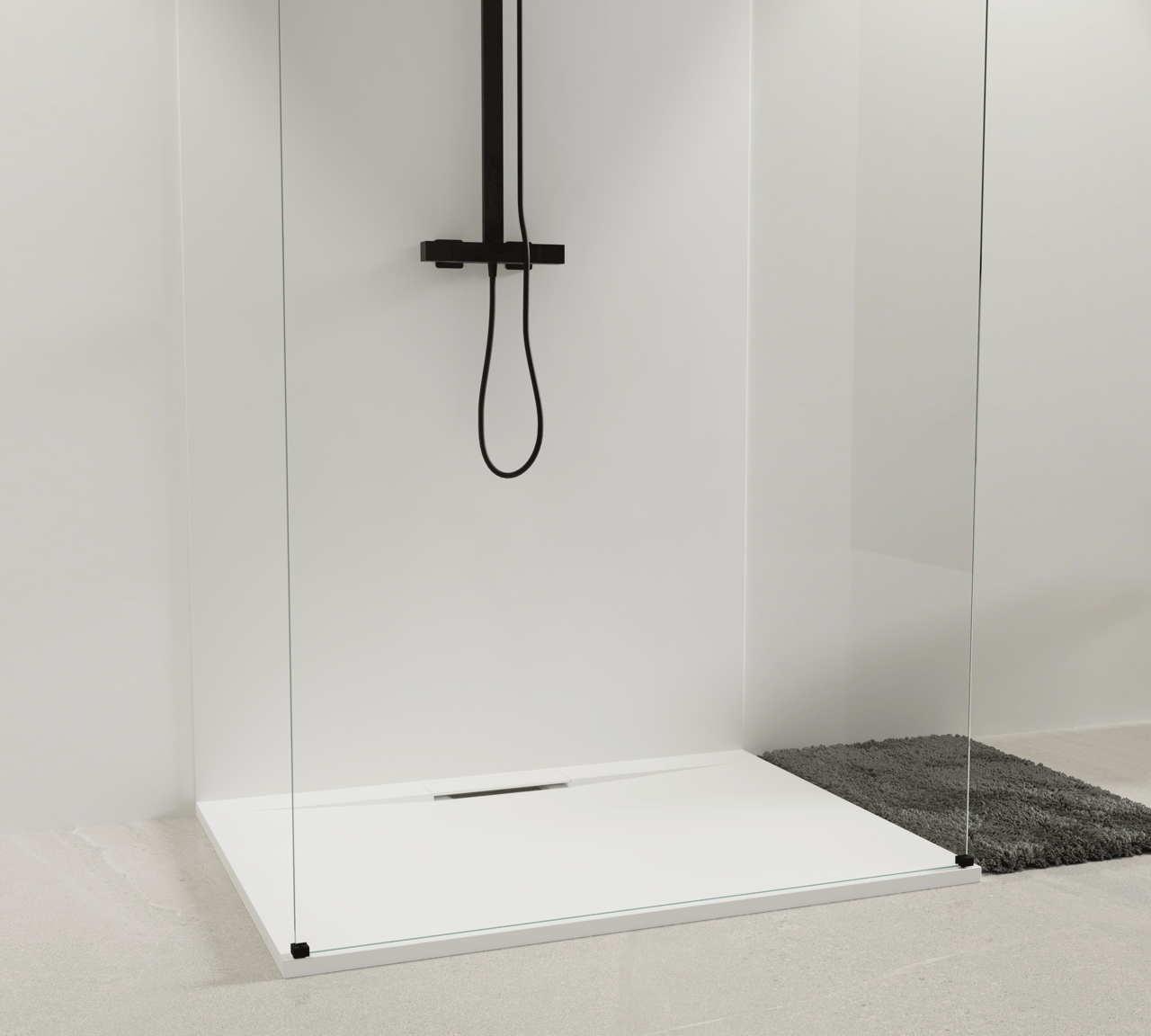 Balmani Dolce Duschwanne: 120 x 90 cm, Solid Surface, Weiß matt