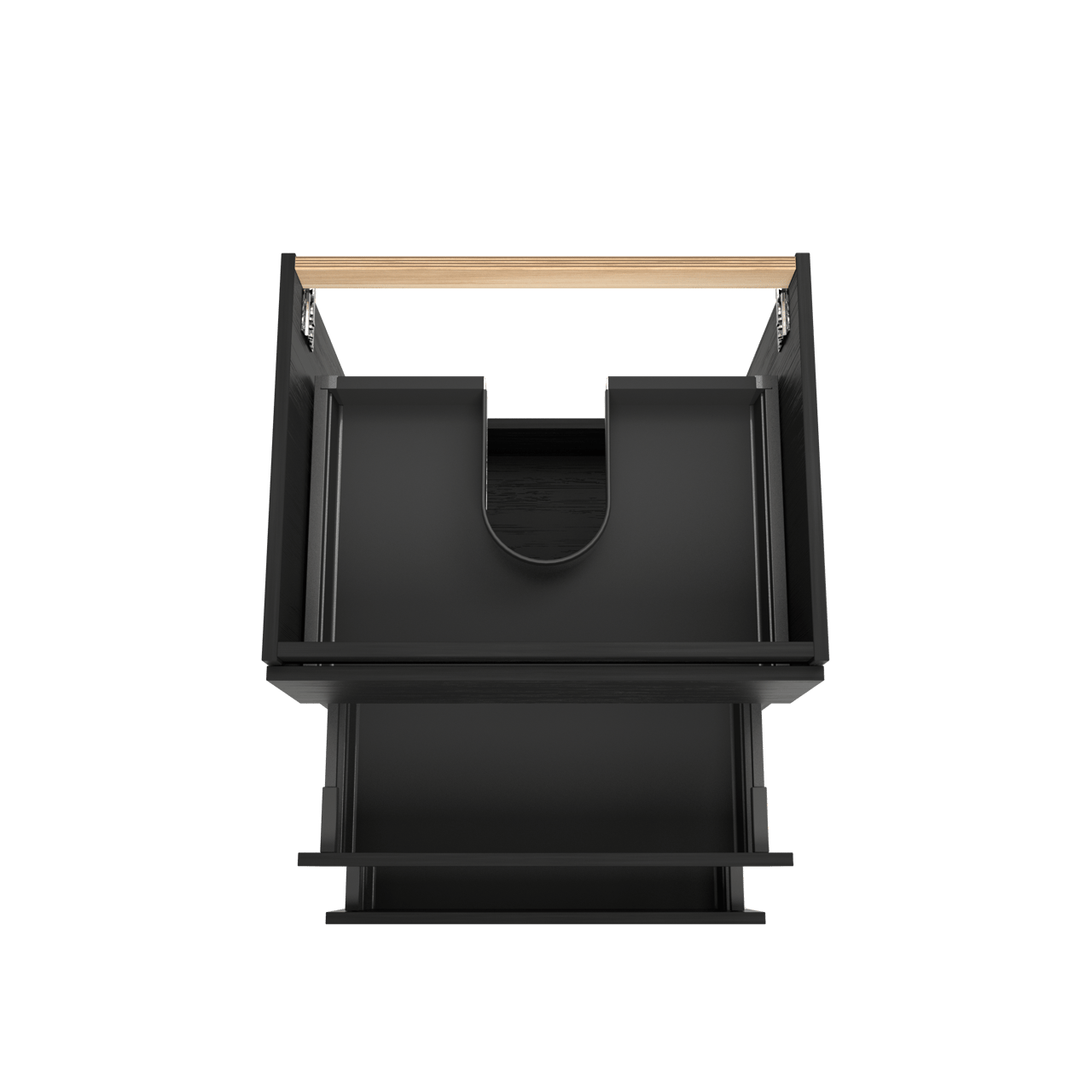 Balmani Lucida meuble sous-vasque a poser 67,5 x 55 cm chêne noir 3 tiroirs