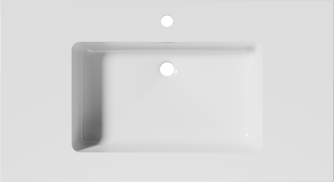 Storke Bilia enkele wastafel glanzend composiet marmer 95 x 52 cm