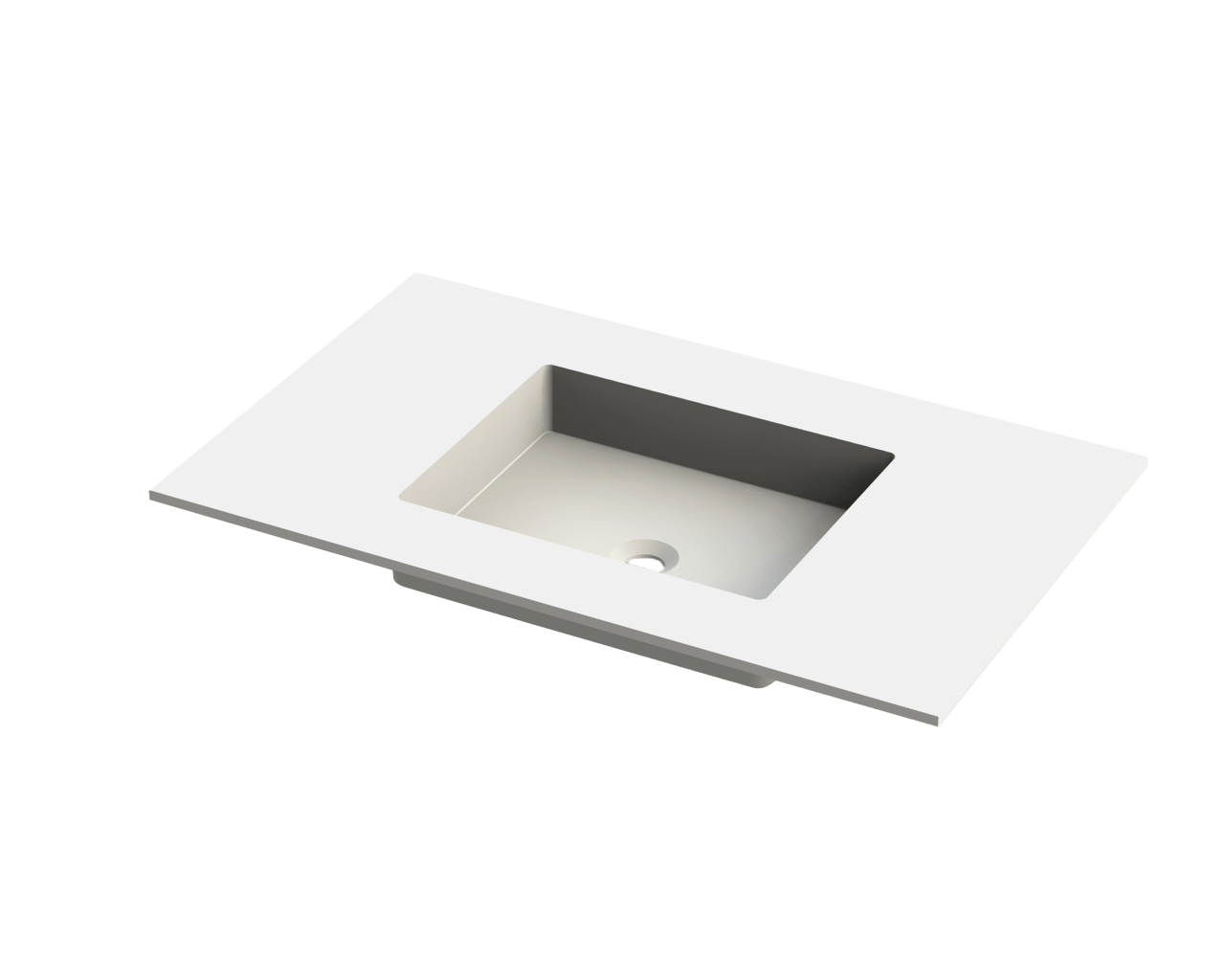 Balmani Tablo Stretto enkele wastafel matte Solid Surface 90 x 55 cm