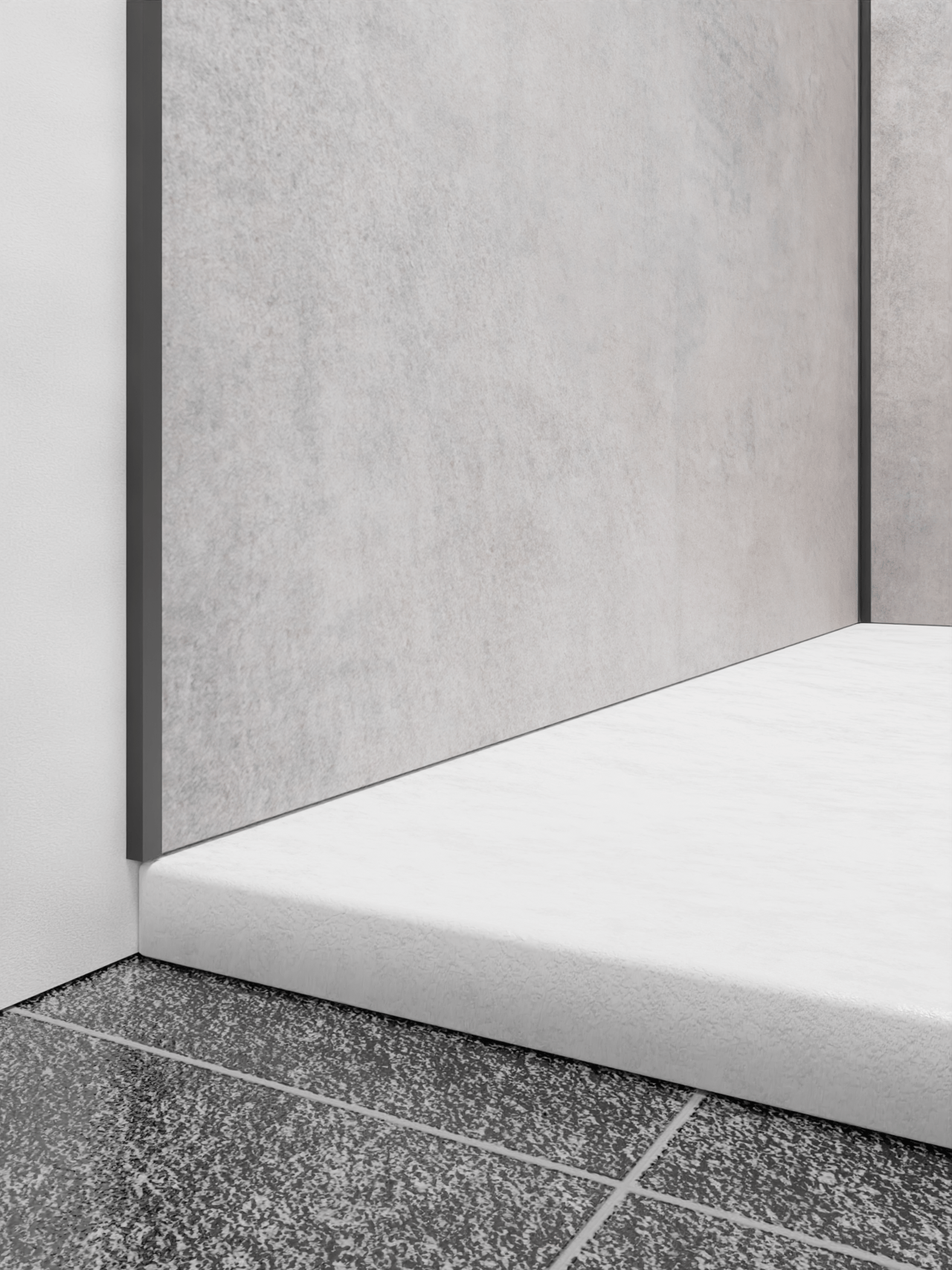Linie lot de profilés d'angle + profilés latéraux pour panneau mural salle de bain 260 cm noir mat