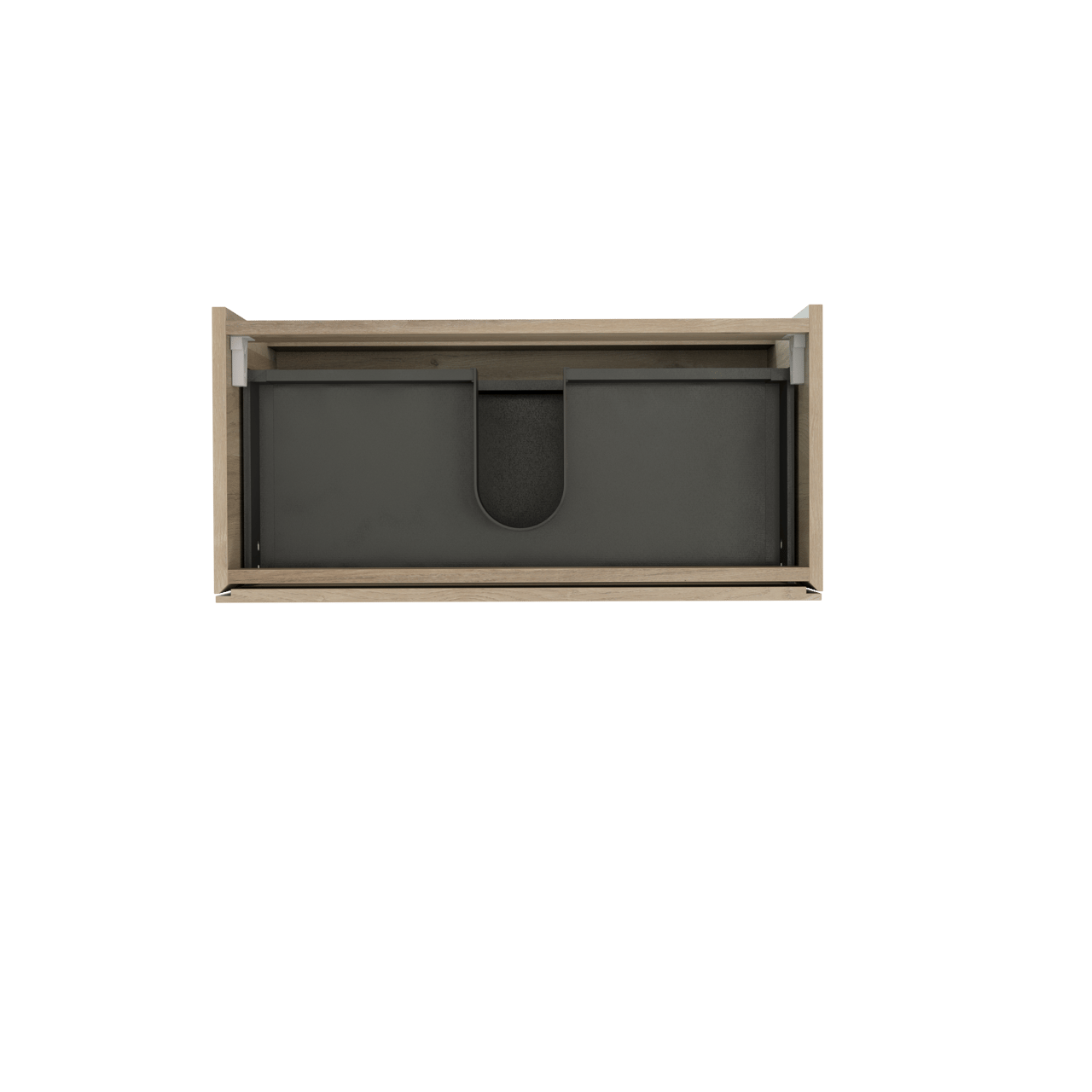 Storke Edge hängender Waschbeckenunterschrank: 80 x 40 cm, Eiche rustikal, 2 Schubladen