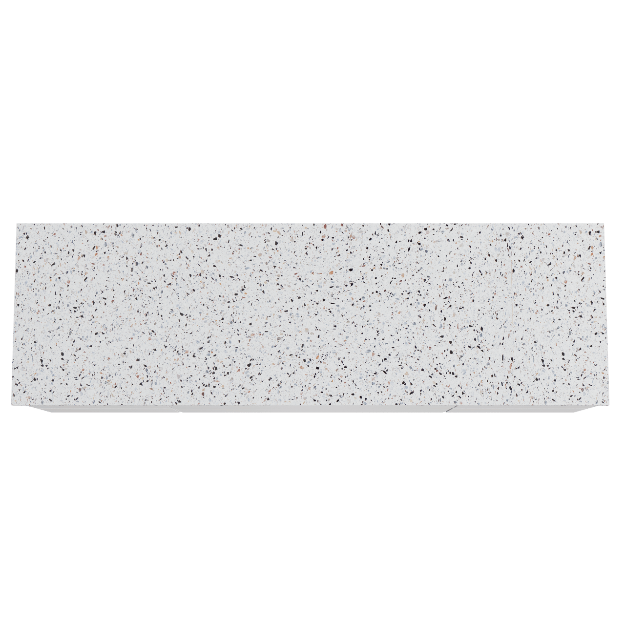 Balmani Mitra meuble salle de bains suspendu 180 x 55 cm blanc mat avec Stretto tablette simple ou double en blanc/noir mat terrazzo