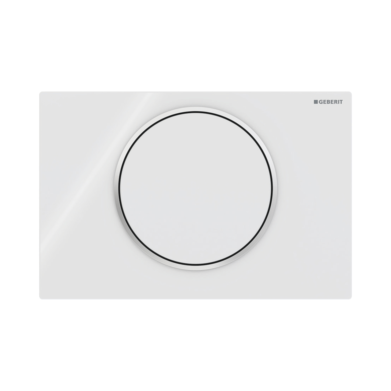Sigma10 plaque de déclenchement ronde, blanc brillant/chrome brillant pour Sigma UP320 ou UP720 bâti-support