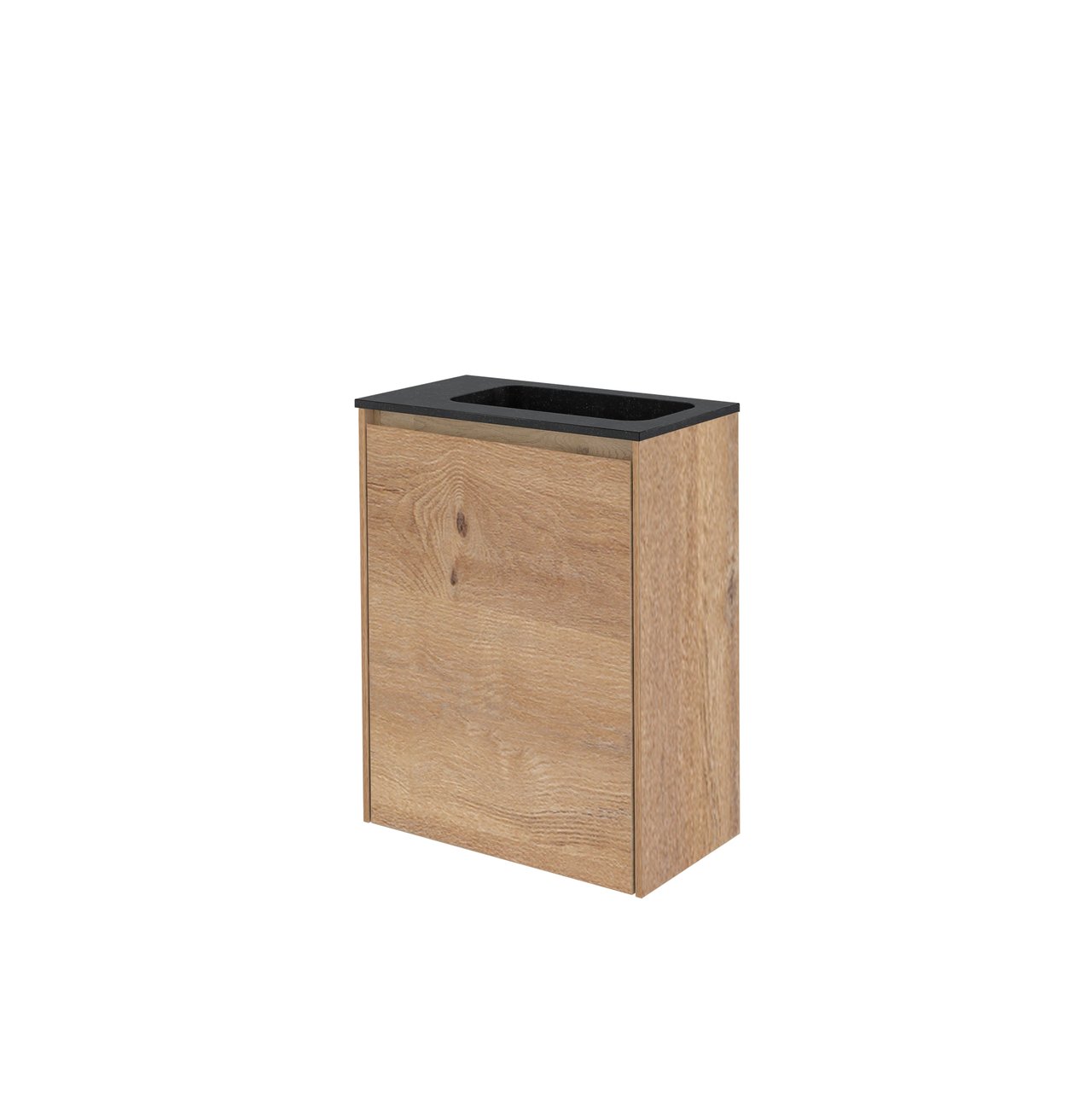 Storke Edge meuble wc suspendu 40 x 22 cm chêne brut avec Fina plan vasque en quartz mat