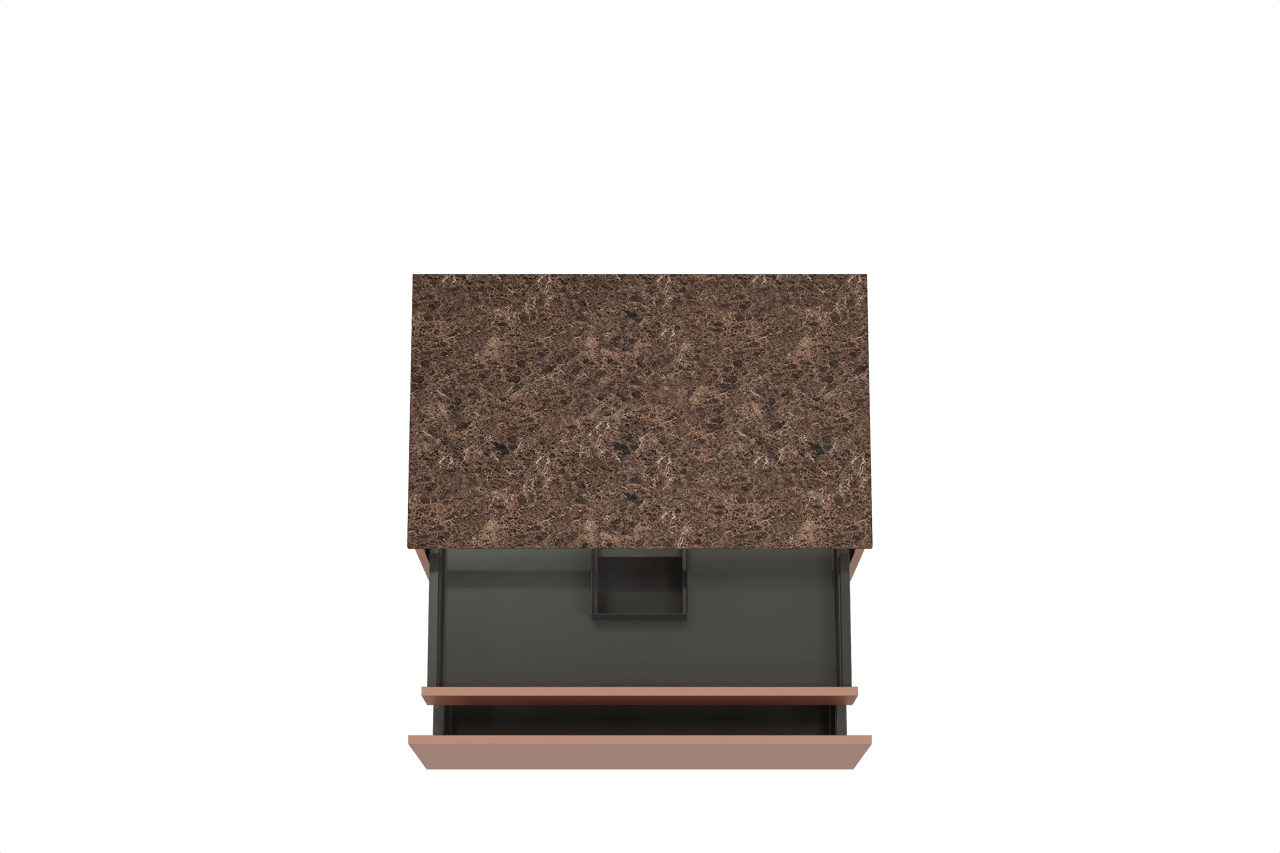 Balmani Sfera by Lucida zwevend badkamermeubel 90 x 55 cm cotto met Stretto enkel tablet in marmer dark emperador