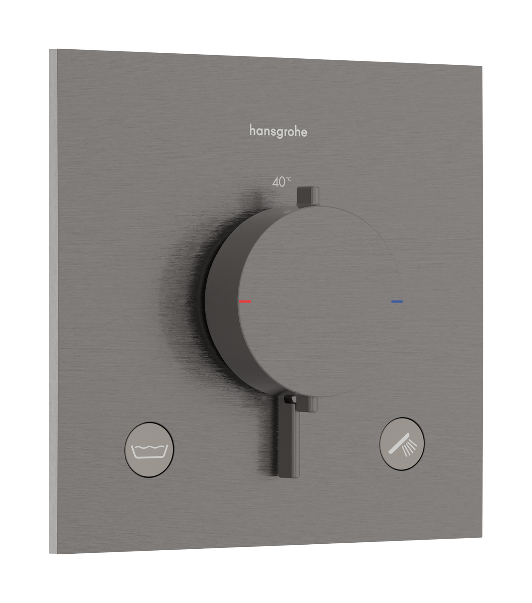 Hansgrohe Ecostat Comfort E inbouw thermostaat 2 uitgangen Brushed Black Chrome EN1717