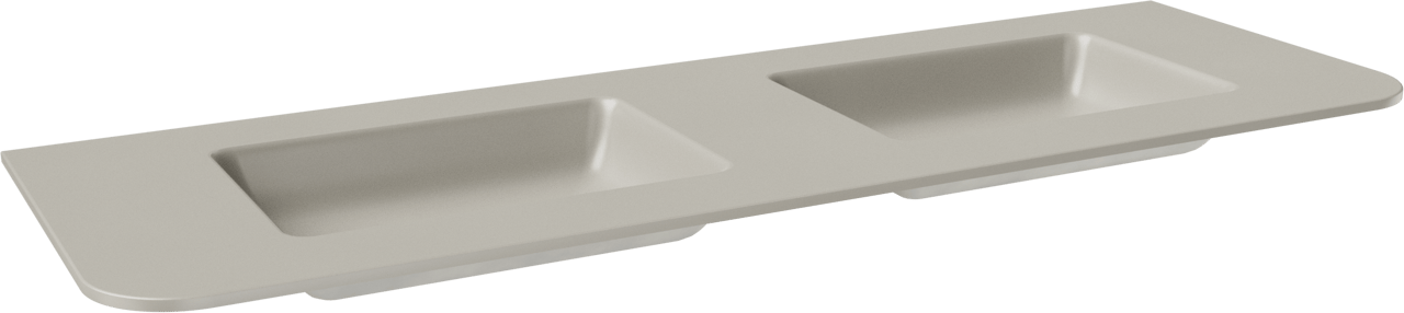 Balmani Moon double vasque top solid soie grise matte 160 x 55 cm