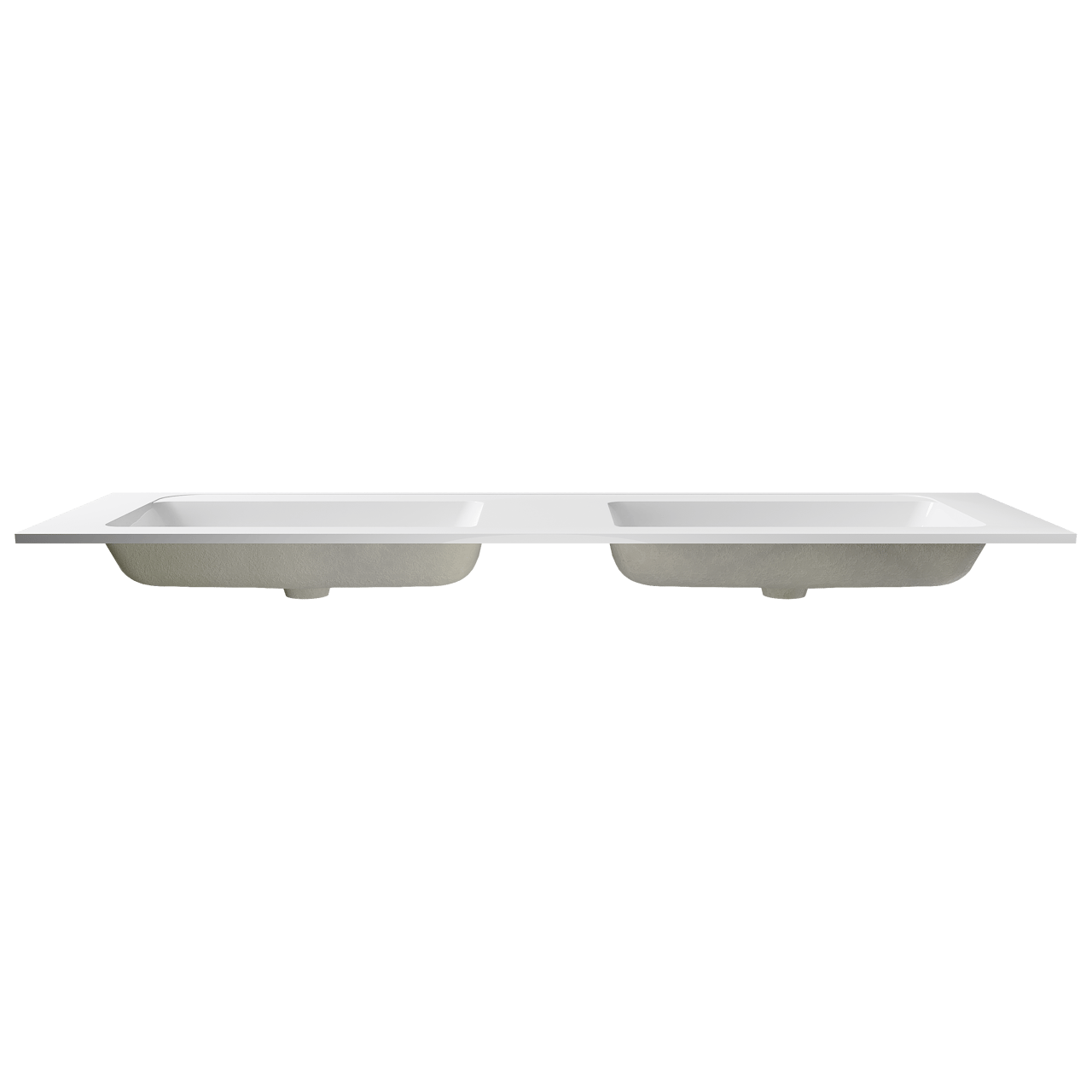 Balmani Tablo Strada dubbele wastafel glanzend composiet marmer 180 x 55 cm