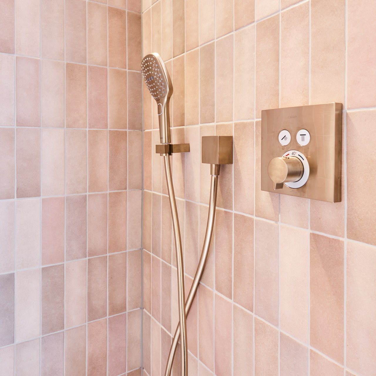 Hansgrohe Showerselect S Thermostat-Duscharmatur: Unterputz, für 2 Verbraucher, Brushed Bronze