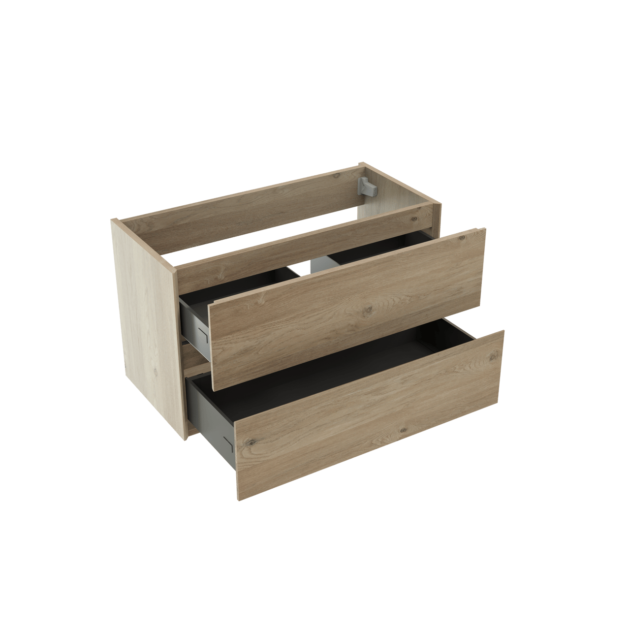 Storke Edge hängender Waschbeckenunterschrank: 80 x 40 cm, Eiche rustikal, 2 Schubladen