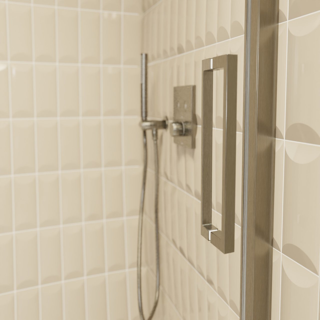 Balmani Senses Design douche schuifdeur omkeerbaar 140 cm x 210 cm Helder glas, Brushed GunMetal profielen, met coating