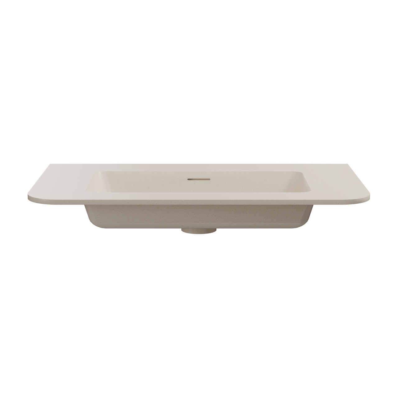 Storke Mata Soft enkele wastafel beige granita solid surface 80 x 46 cm
