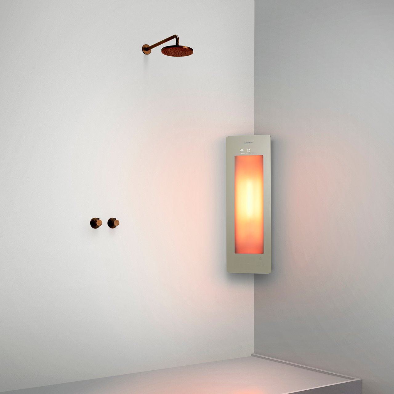 Sunshower One S d'angle en saillie en sand white avec lumière infrarouge