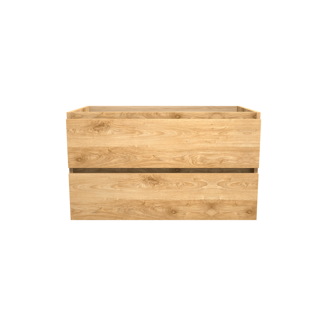 Balmani Lucida hängender Waschbeckenunterschrank: 90 x 55 cm, Eiche rustikal, 2 Schubladen