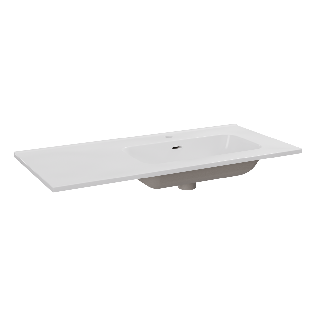 Balmani Nostra asymmetrisch rechtse wastafel porselein Glanzend Wit 100 x 46 cm