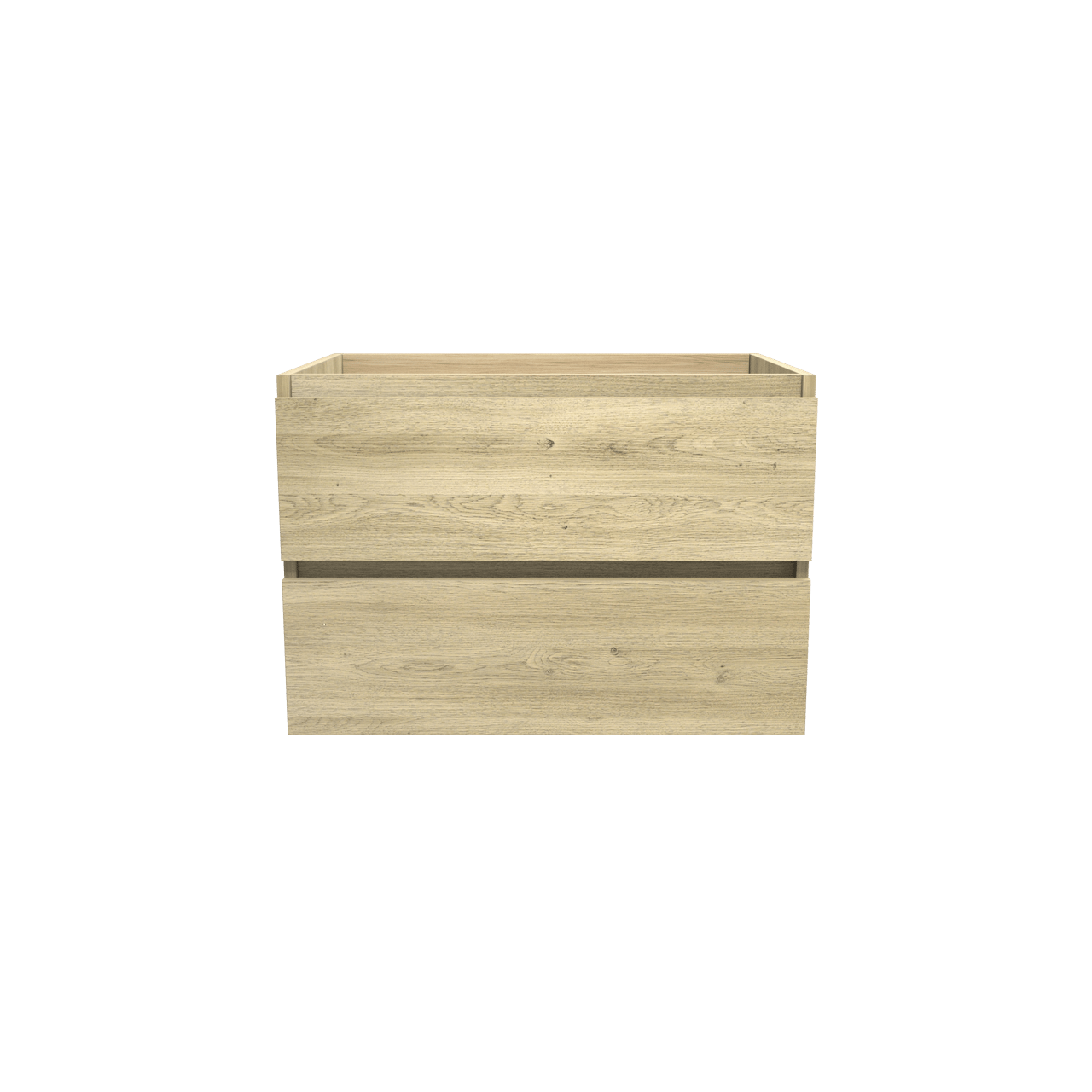 Balmani Lucida hängender Waschbeckenunterschrank: 75 x 55 cm, Eiche verwittert, 2 Schubladen
