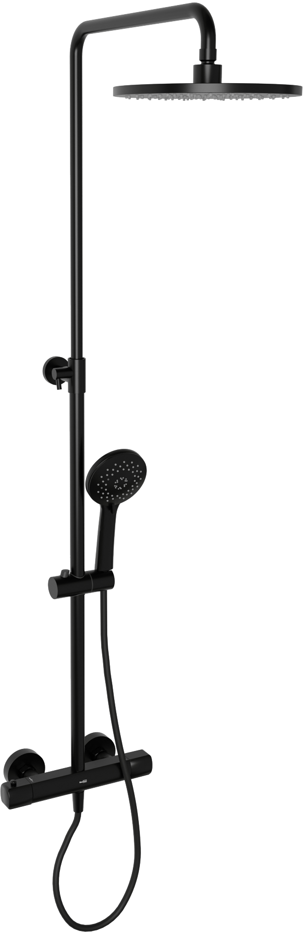 Blaufoss Bodan 250 regendoucheset thermostatische kraan Mat Zwart