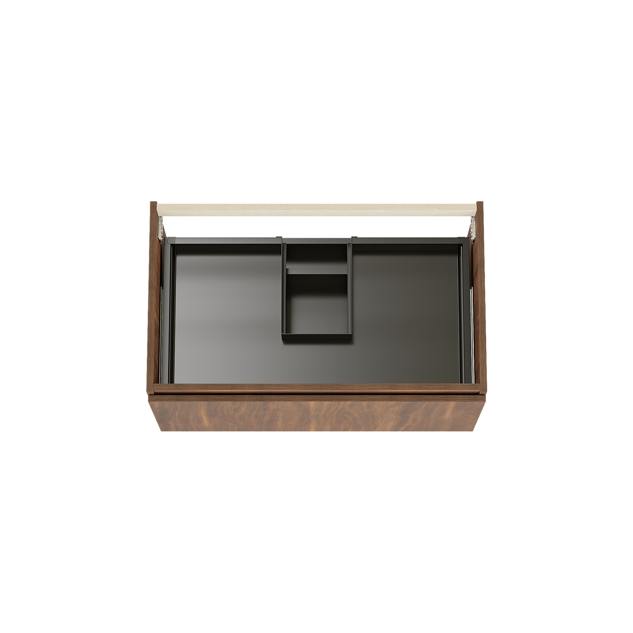 Balmani Sfera by Lucida hängender Waschbeckenunterschrank: 90 x 55 cm, Amerikanischer Nussbaum, 2 Schubladen