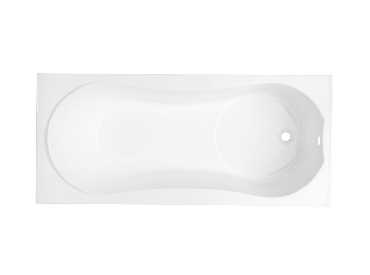 Luca Varess Trasime 1-Personen-Einbaubadewanne: 170 x 75 cm, Acryl, Weiß Glänzend