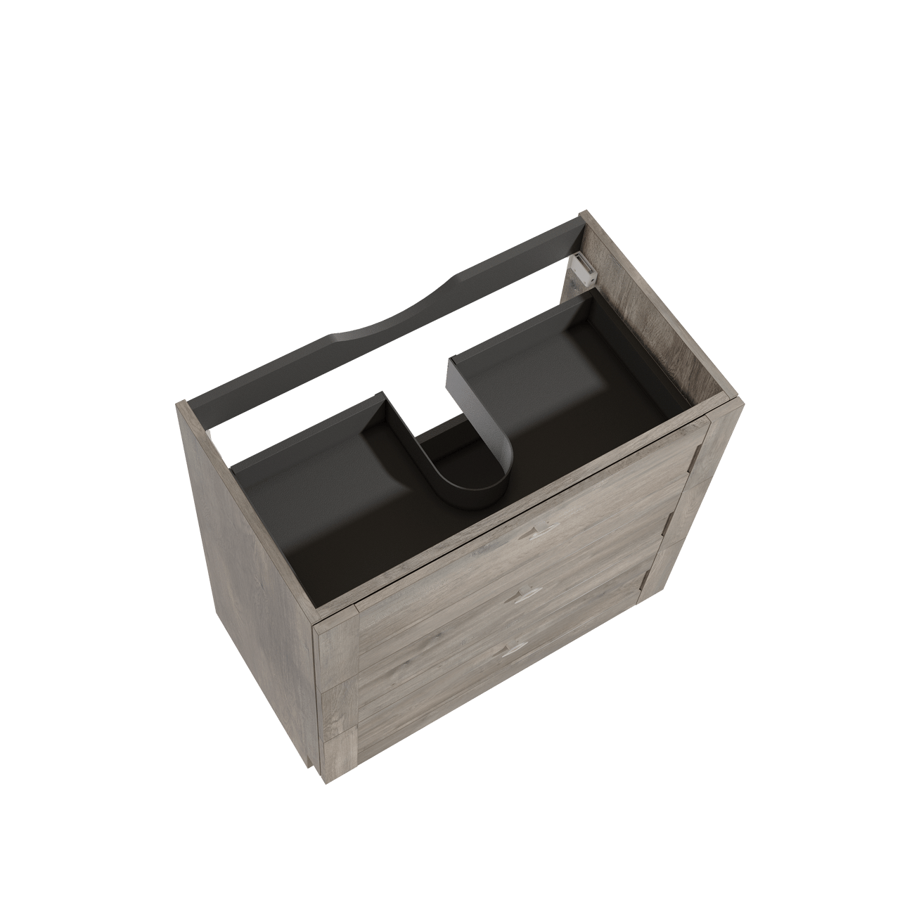 Linie Classo meuble sous-lavabo a poser 80 x 46 cm chêne gris 3 tiroirs
