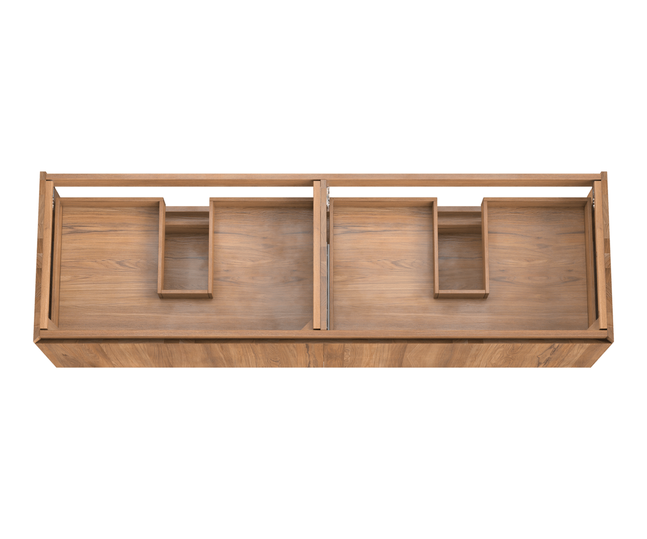 Balmani Idra by Mitra hängender Waschbeckenunterschrank: 180 x 55 cm, Teak, 4 Schubladen