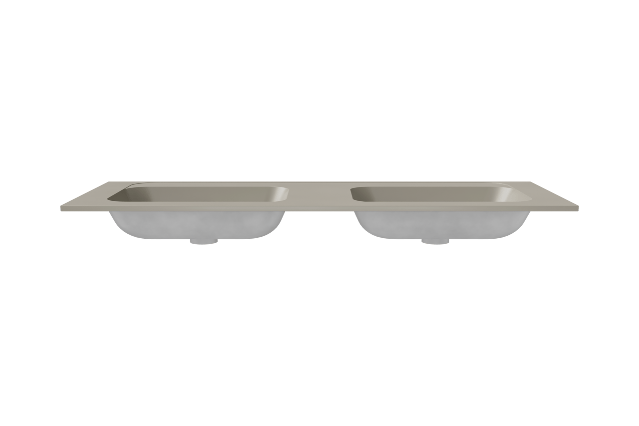 Balmani Tablo Strada double vasque top solid soie grise matte 150 x 55 cm