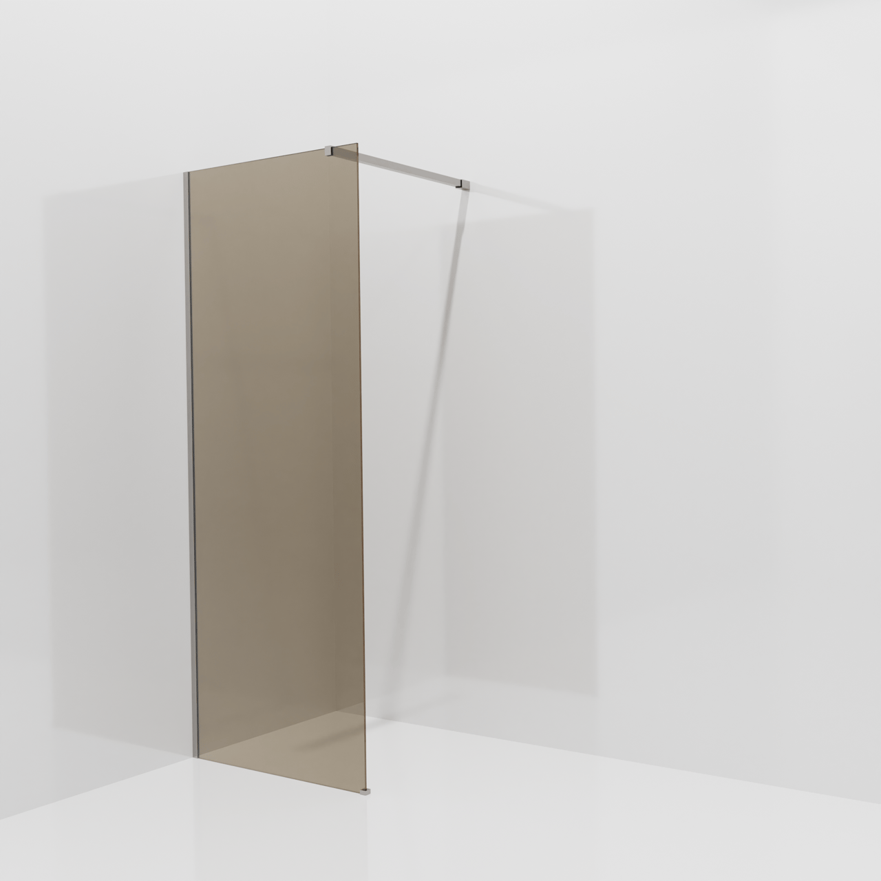 Balmani Modular inloopdouche: 80 x 200 cm, Brons glas met coating, Brushed Inox profielen