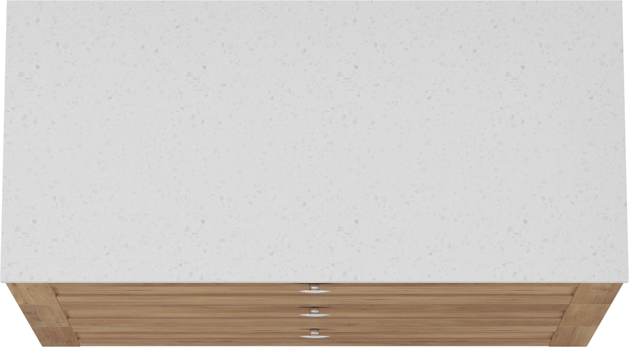 Linie Classo meuble salle de bains à poser 100 x 46 cm chêne naturel avec Lado tablette simple ou double en mélaminé terrazzo blanc