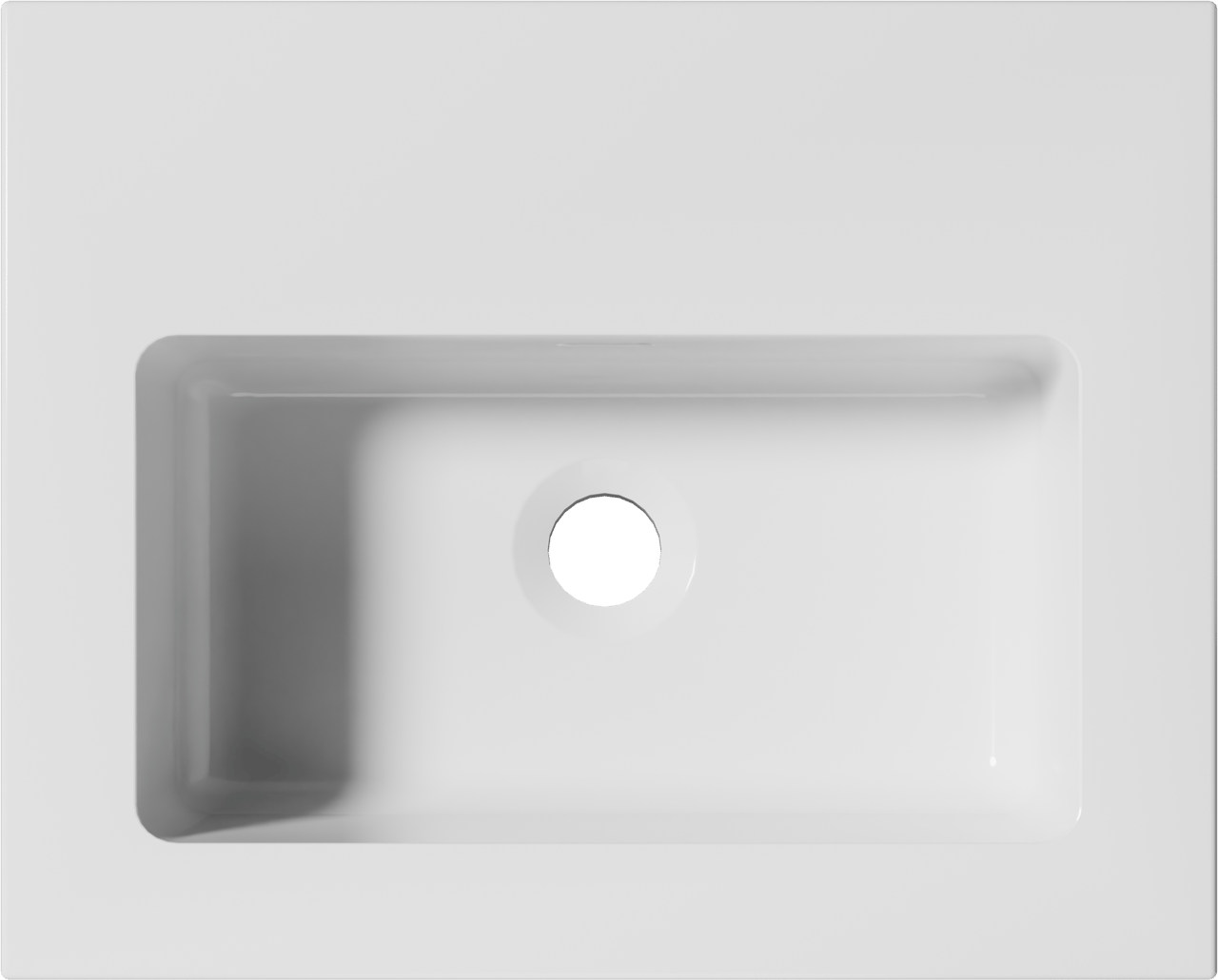 Storke Bilia enkele wastafel glanzend wit composiet 45 x 35 cm