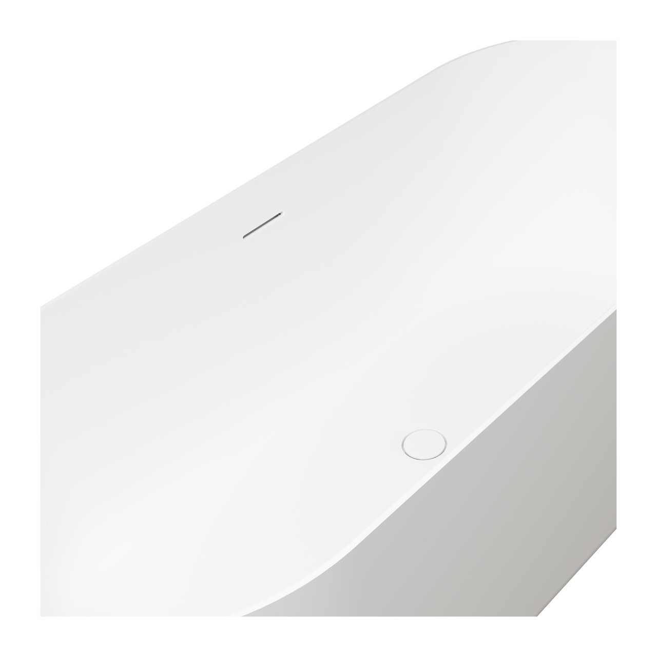 Balmani Scala îlot ovale 170 x 70 cm Solid Surface blanc mat