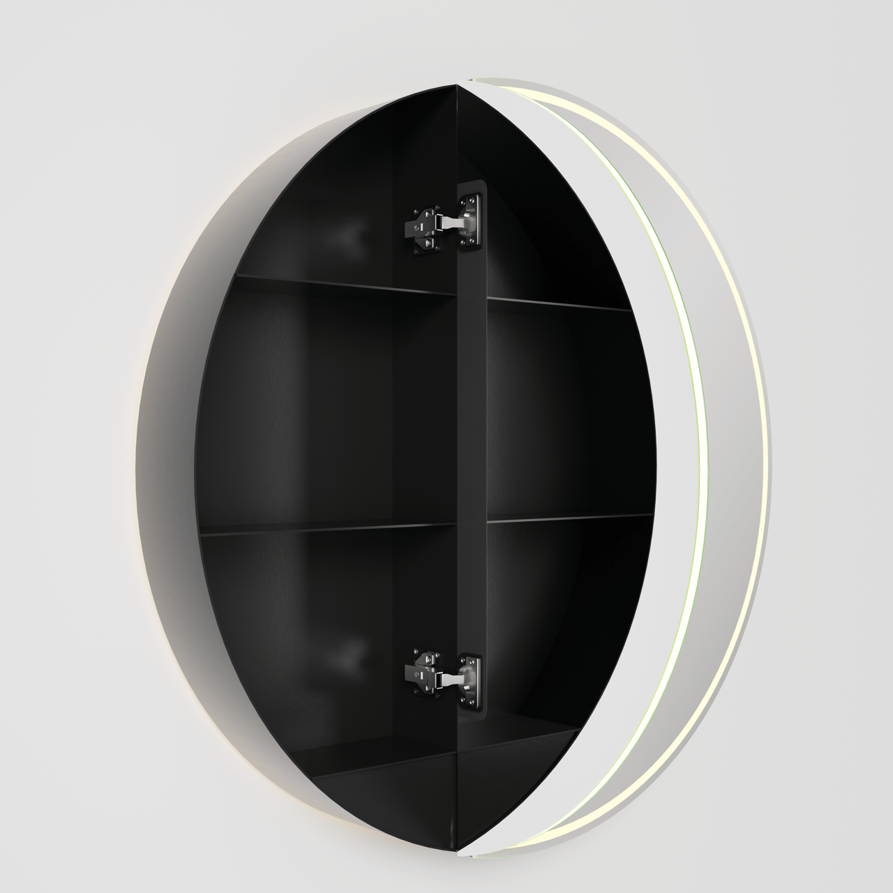 Balmani Mara armoire de toilette Rond lumineux et anti-buée Ø 90 cm Noir Mat
