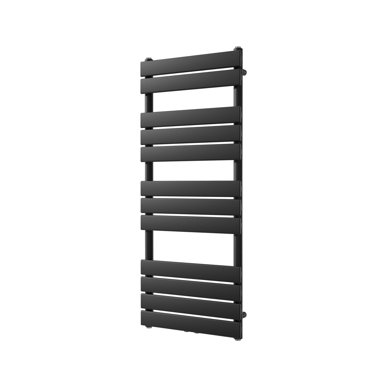Vipera Vulcan enkele handdoekradiator 50 x 120 cm centrale verwarming mat zwart zij- en middenaansluiting 734W