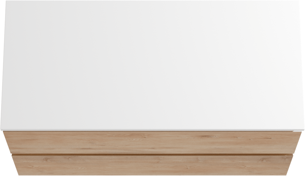 Linie Lado meuble salle de bains suspendu 100 x 46 cm chêne naturel avec Lado tablette simple ou double en marbre composite blanc mat